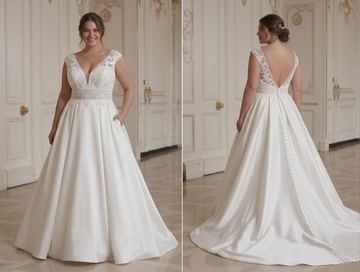 Plus-kokoinen hääpuku kurvikkaalle naiselle Bridal