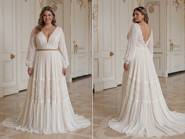 Vestido de novia de talla grande para boda íntima