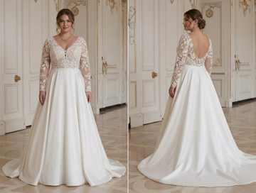 Plus Size Wedding Dress For Fall Wedding Lace Style