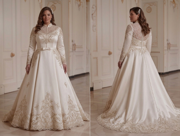 Abito da Sposa Taglia Forte per Matrimonio Tradizionale