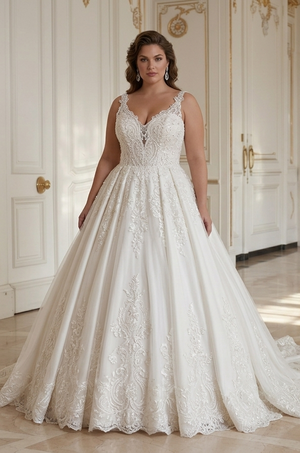 Bruidsjurk in grote maten Prinses Baljurk