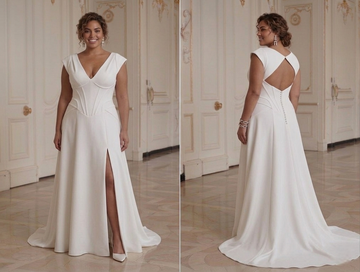 Robe de mariée grande taille taille sculptée