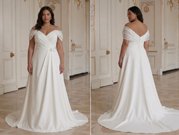 Robe de mariée grande taille simple et élégante