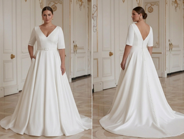 Brudekjole i store størrelser Tidløs Elfenben Bridal