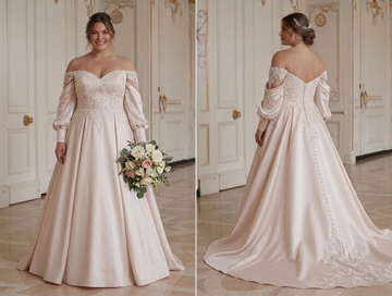 Plus Size Wedding Dress With Chapel Train Bridal