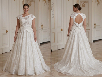 Plus Size Wedding Dress With Keyhole Back Bridal