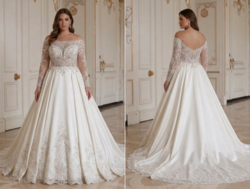 Plus Size Wedding Dress With Long Train Bridal