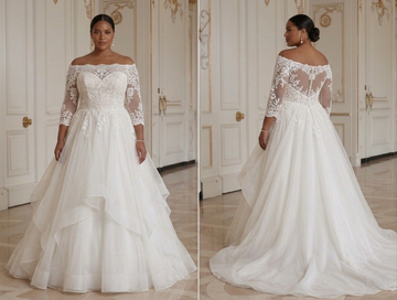 Plus Size Wedding Dress With Off Shoulder Bridal