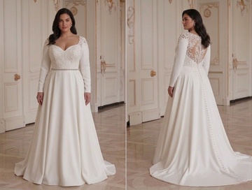 Plus Size Wedding Dress With Sweetheart Neckline
