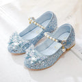 Princess Girls High Heels New 2023 Children With Blue Dance Single Girl Crystal Shoes Bowknot Rhinestone Beaded Leather Shoes Sarah Houston