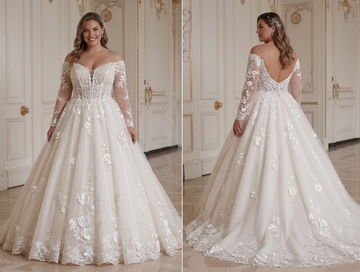 Robe de Mariée Style Princesse Pour Mariée Grande Taille Robe de Bal Nuptiale