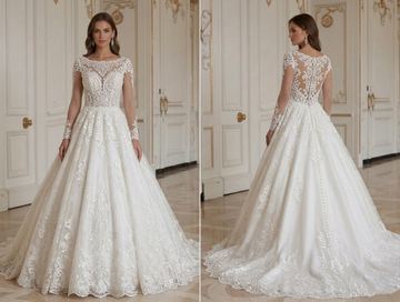 Robe de mariée princesse robe de bal en dentelle élégante