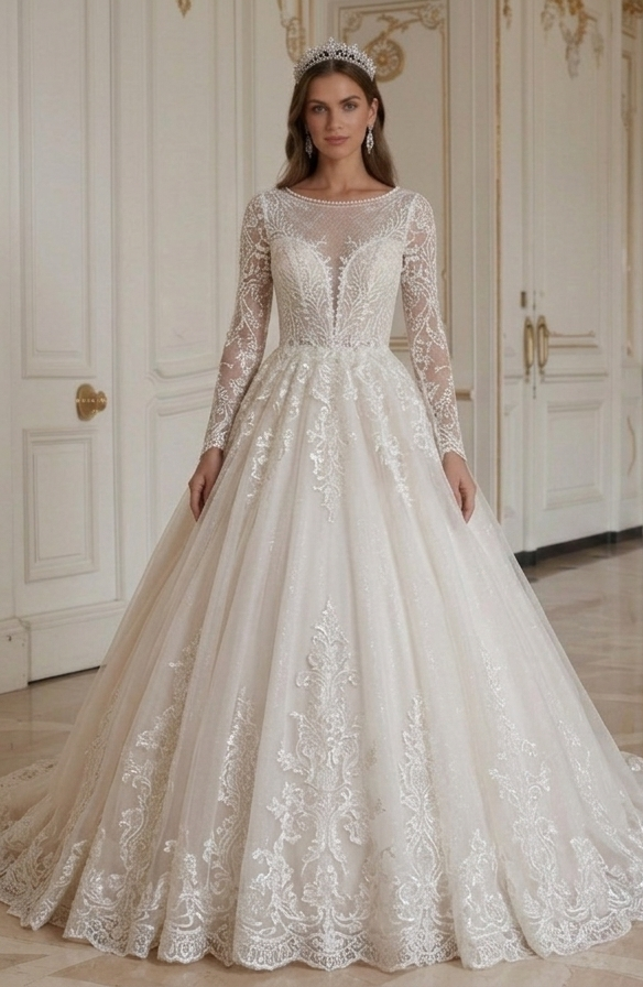 Princess Wedding Dress For Ballroom Wedding Luxury Bridal