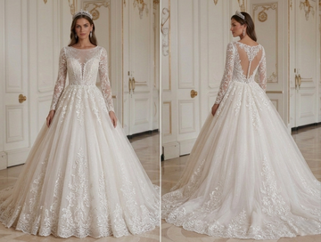 Robe de mariée princesse pour mariage en salle de bal luxe