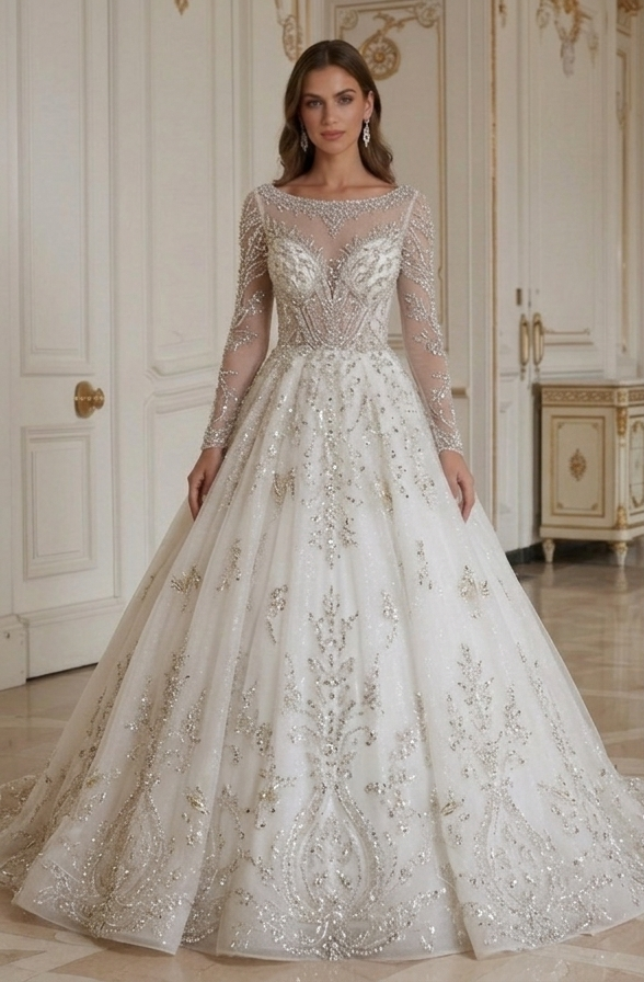 Princess Wedding Dress For Destination Wedding Glam Style