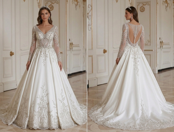 Vestido de Noiva Princesa para Casamento Formal com Traje de Gala