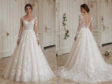 Princess Wedding Dress For Garden Ceremony Floral Lace
