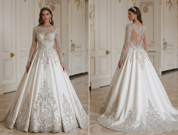 Vestido de Noiva Princesa para Receção de Luxo