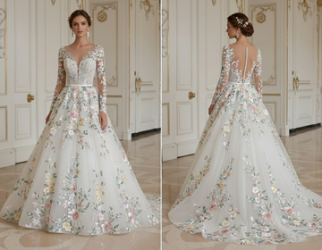 Princess Wedding Dress For Spring Wedding Floral Detail