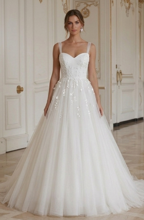 Princess Wedding Dress For Summer Wedding Lightweight Tulle