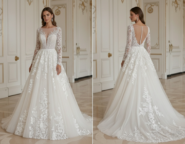 Princess Wedding Dress With Boho Chic Lace Detail