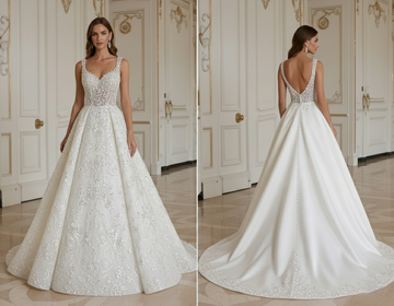 Robe de Mariée Princesse avec Perles de Cristal Glamour