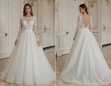 Princess Wedding Dress With Dramatic Glitter Skirt