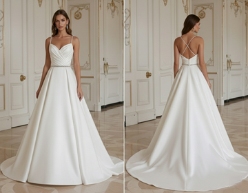 Princess Wedding Dress With Draped Satin Bodice