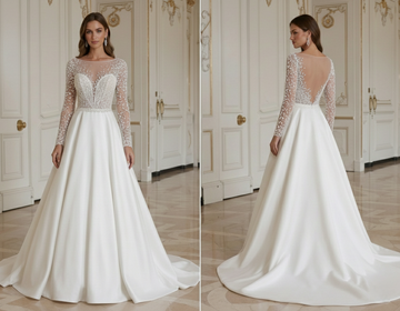 Princess Wedding Dress With Elegant Pearl Detail