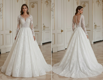 Princess Wedding Dress With Lace Overlay Timeless