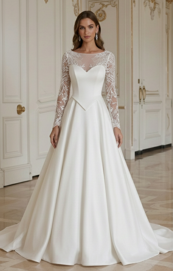 Prinzessinnen-Hochzeitskleid Mit Modellierter Taillengestaltung