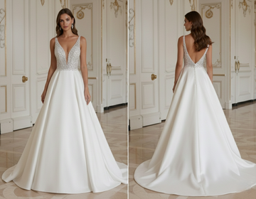 Princess Wedding Dress With Sequin Bodice Glam Look