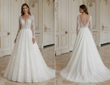 Gaun Pengantin Putri Dengan Bodice Transparan Gaya Modern