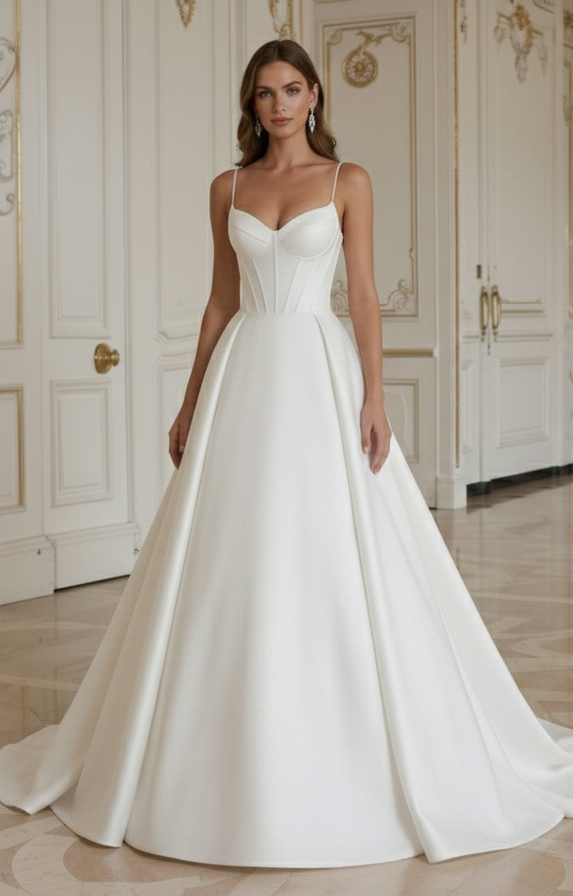 Prinzessin Brautkleid mit strukturiertem Korsett-Oberteil