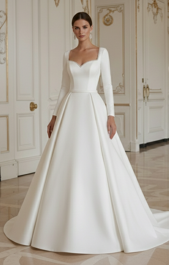 Prinzessin Brautkleid mit strukturierter Taillenunterstützung