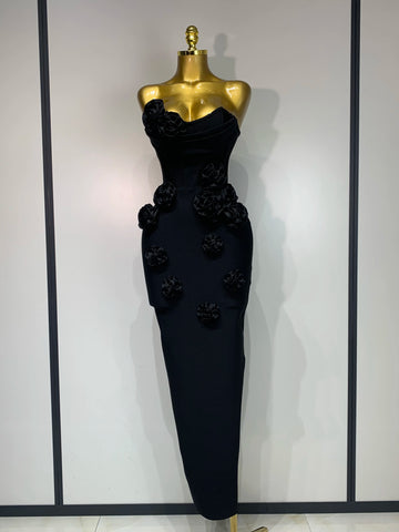 Women Sexy Strapless Florals Strapless Bodycon Bandage Dress Celebrity Elegant Festival Celebrate Evening Party Birthday Dresses