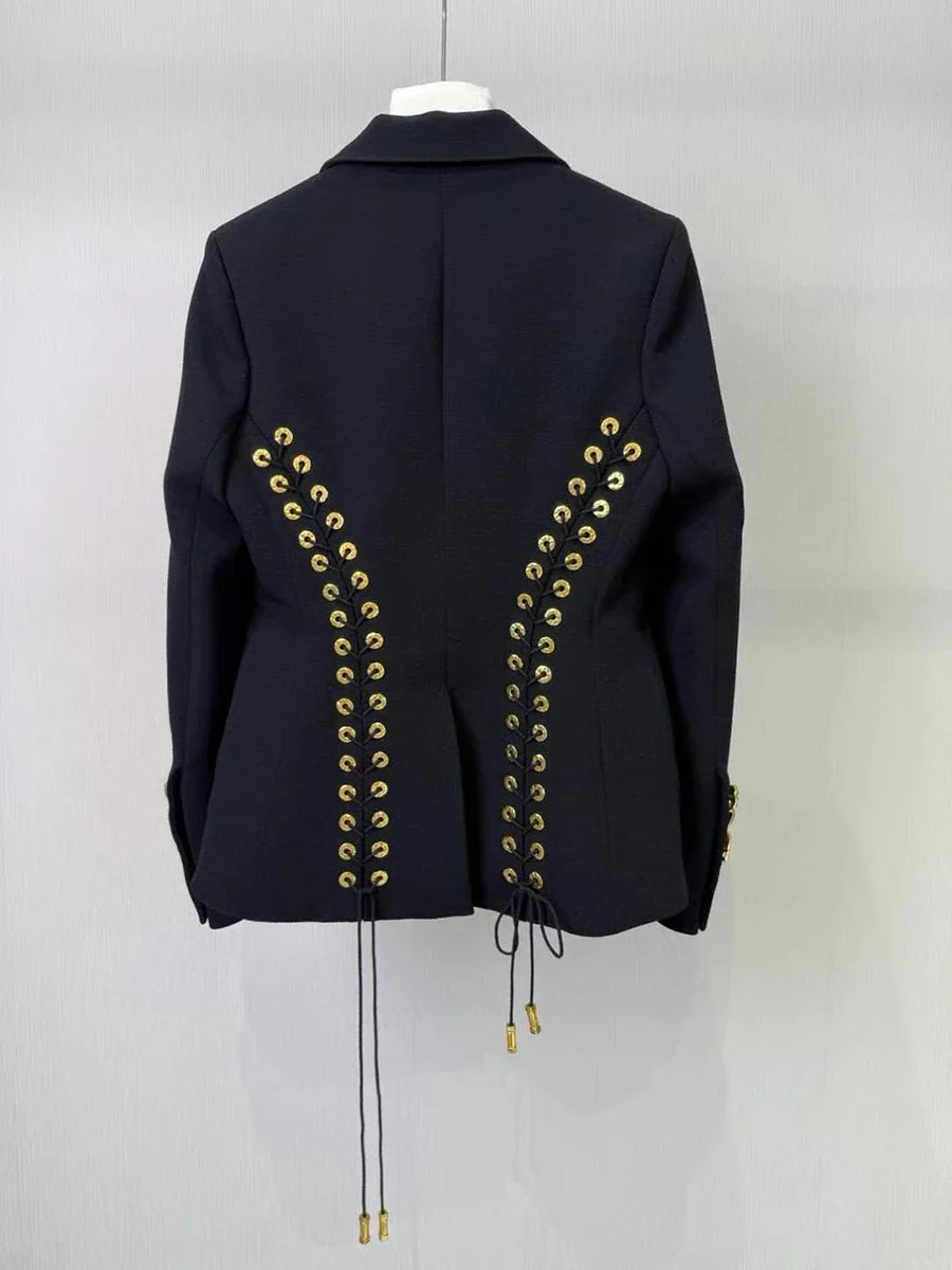 Solid Slimming Jackets for Women Lapel Long Sleeves Patchwork Irrgular Button Temperament Jacket Female Fashion New