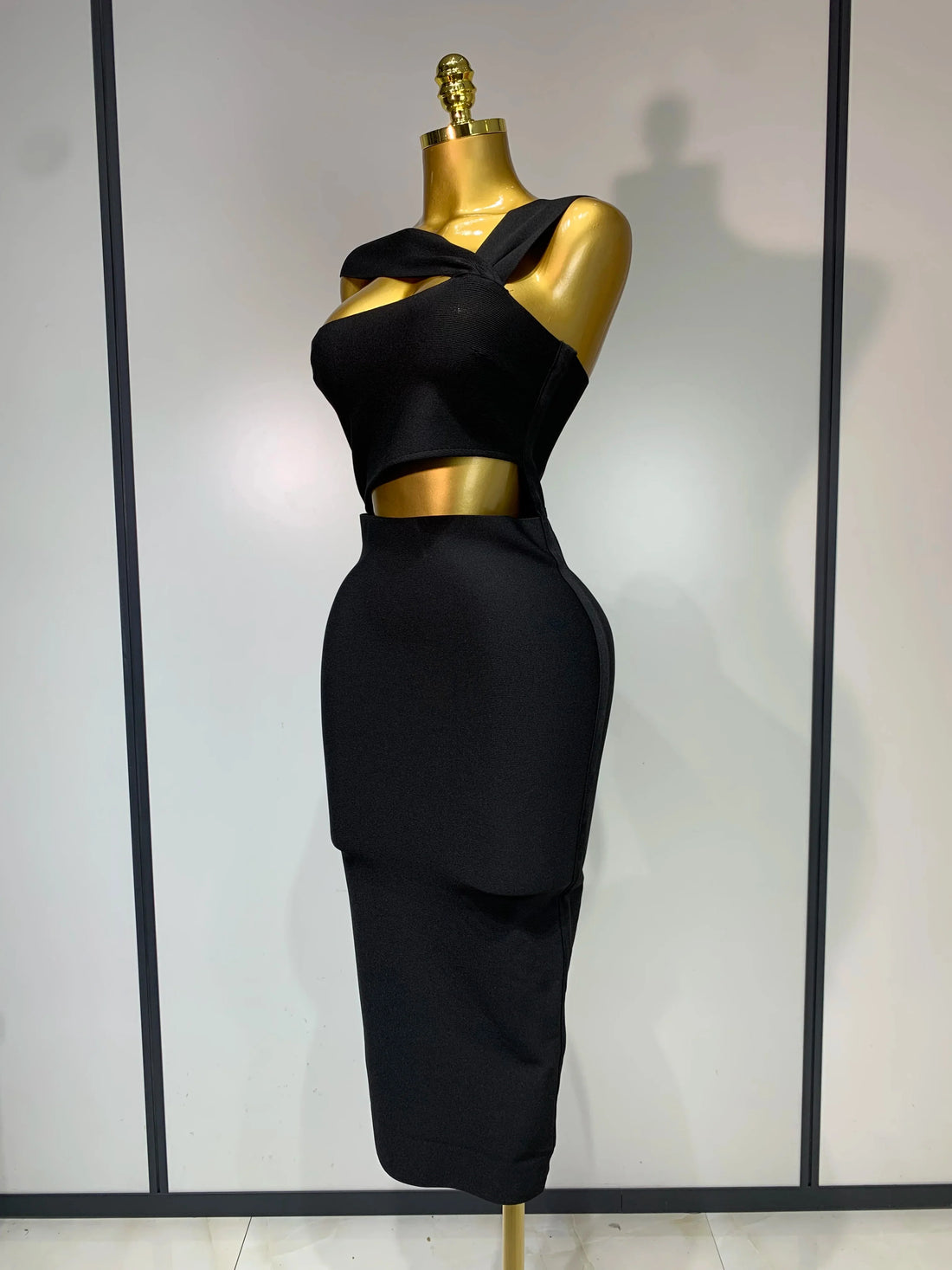 Bandage Dresses for Women 2025 Black Bodycon Dress Evening Party Celebirty Elegant Sexy Cut Out Midi Birthday Club Dresses
