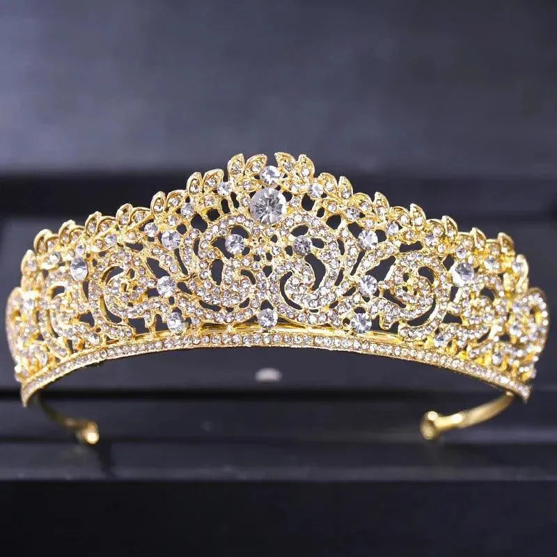 Luxury Silver Color Crystal Crowns And Tiaras Princess Prom Pageant Diadem Crown For Women Bride Wedding Hair Accessories Crown