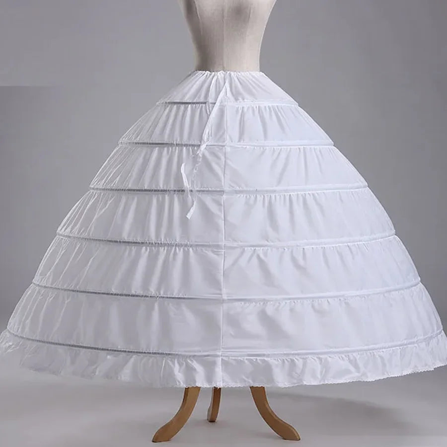 New Arrival 6 Hoop Elastic Waist Bridal Gown Drawstring Dress Tulle Underskirts Wedding Petticoats