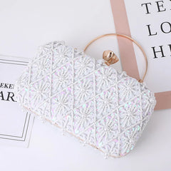 New Creative Dinner Bag Fashion Handheld Bag Chain Strap Shoulder Bag Beaded Evening Dress Bag Wedding Party Storage Bag