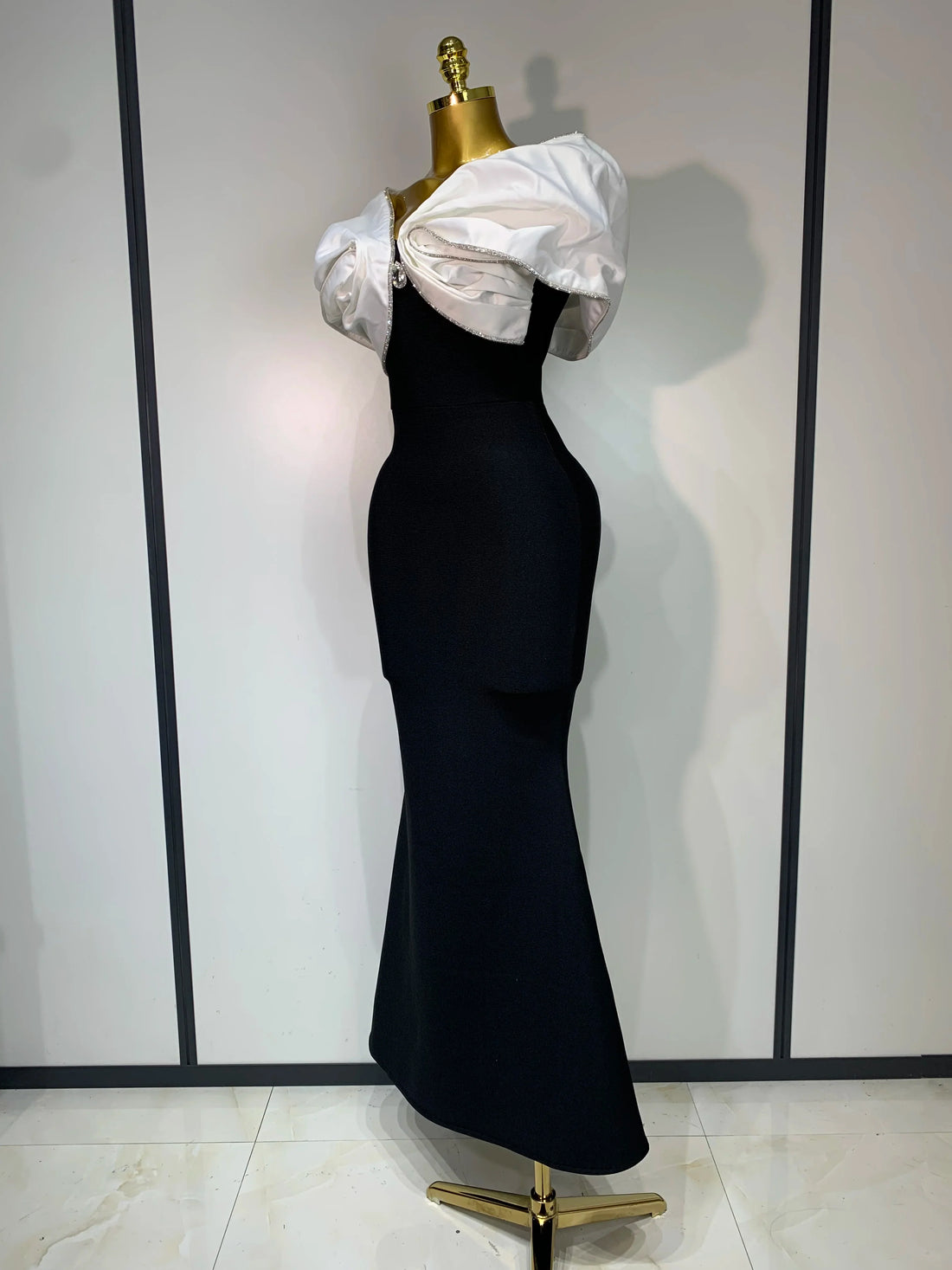 Women Sexy Off Shoulder Rhinestone Bodycon Maxi Long Bandage Dress  Celebrity  Elegant Evening Party Luxury Birthday Outfit