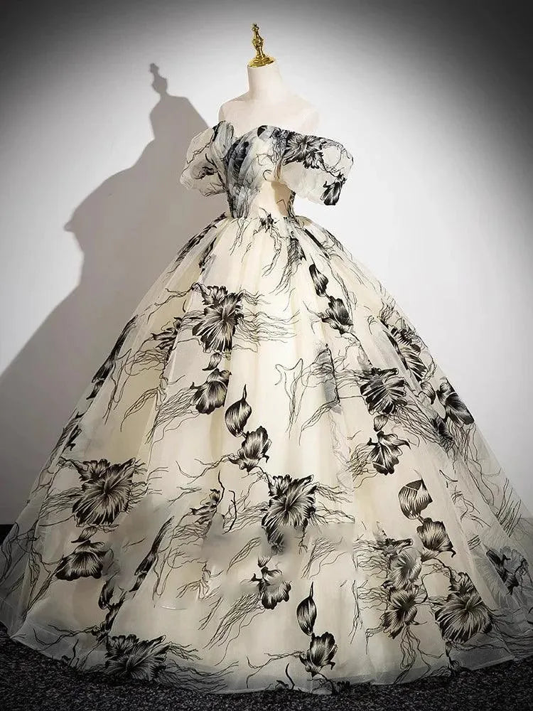 Quince Dress | Off The Shoulder Quinceanera Dresses Sweet Flowers Party Dress Classic Prom Gown Formal Party Dress Vestidos Customized