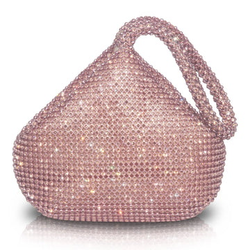 Women Lady Luxury Rhinestone Clutch Shoulder Bag Handbag Purse Party Evening Wedding Bryllup Bursdag rosa sølv gull svart