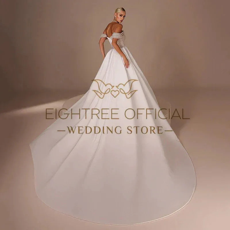 Elegant Mermaid Wedding Dresses Off The Shoulder Beadings Bridal Dress Boho Beach Wedding Prom Ball Gowns Customized