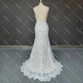 Spaghetti Strap Lace Mermaid Wedding Dress Boho Beach Rustic Open Back Backless Cut Out Country Sweep Train Bridal Gowns