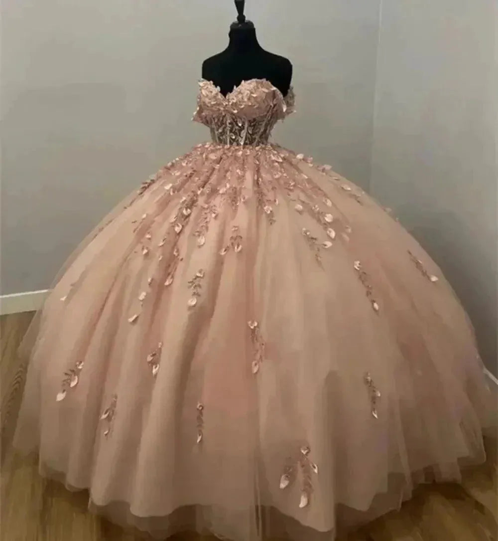 Quince Dress | Blush Pink Quinceanera Dresses Vestidos De 15 Anos Formal Birthday Party Prom Ball Gown Corset Back