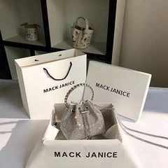 Bolso de mano de lujo para fiesta de boda, con cristales brillantes y diamantes de imitación, bolso de noche con anillo de metal, bolso de mano para mujer, bolso cruzado para mujer 