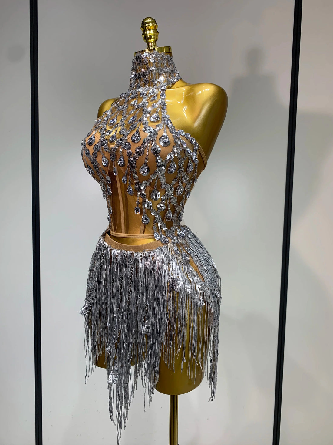 Women Sexy Sequins Rhinestone Glitter Two Pieces Sets  Luxury Birthday Evening Party Nightclub Hotwife Singer Stage Outfit