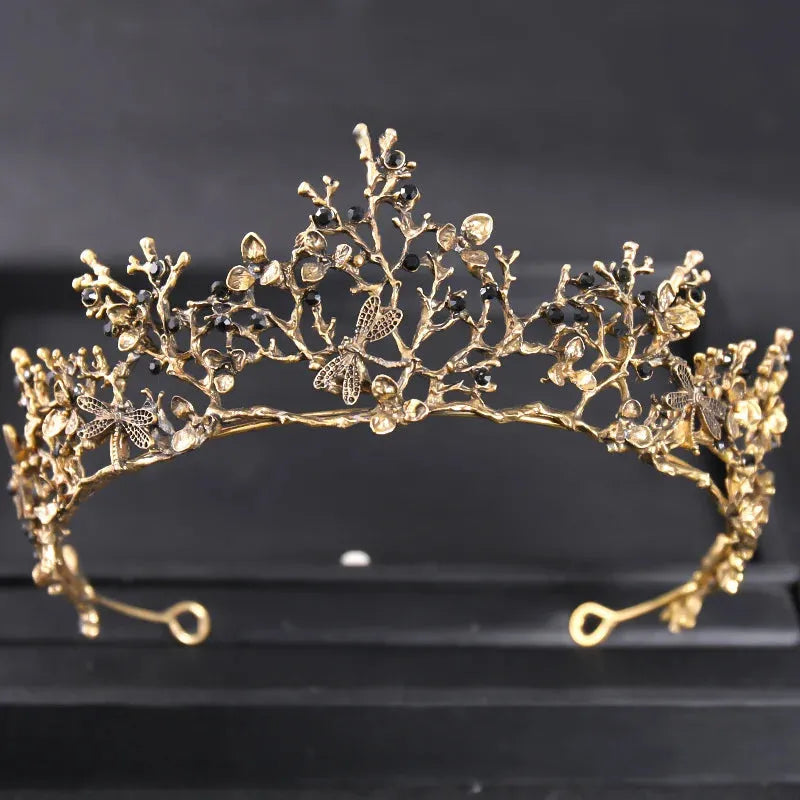 Baroque Crystal Tiaras And Crowns For Women Bride Rhinestone Prom Diadem Bridal Wedding Hair Accessories Jewelry Crown Tiara Gold